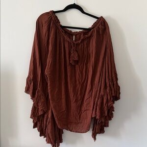 Free People Rust Tunic Top